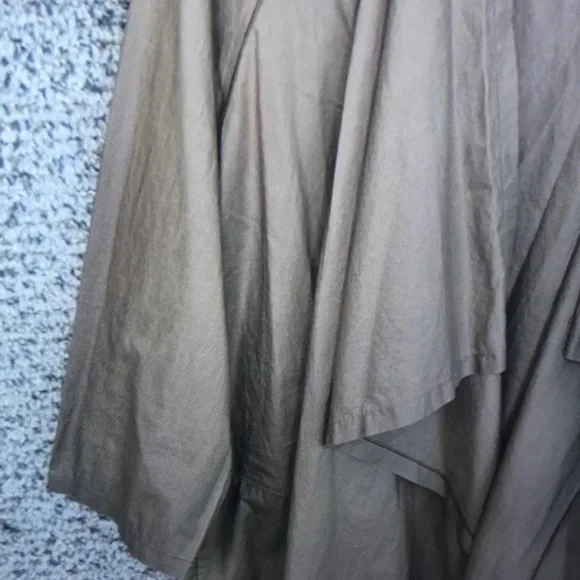 Lightweight Draped Brown Open-Front Jacket - Picture 3 of 8
